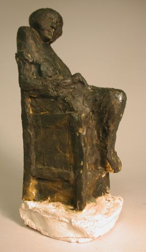 Preliminary work for sculpture, "Amalie on chair", Soroe