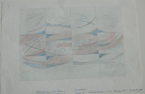 Preliminary Work for Tapestry, Cosmic landscape in motion, the National Bank, Copenhagen  