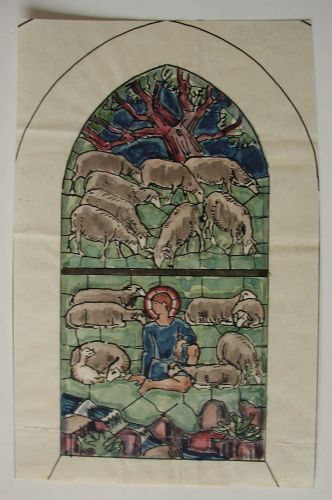 Forarbejde til glasmalerier, St. Magleby Kirke, Dragør