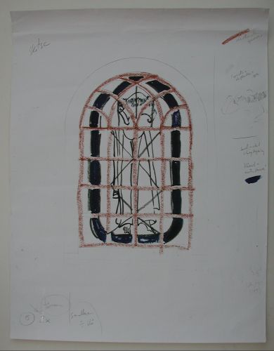 Forarbejde til glasmaleri, Frejlev kirke