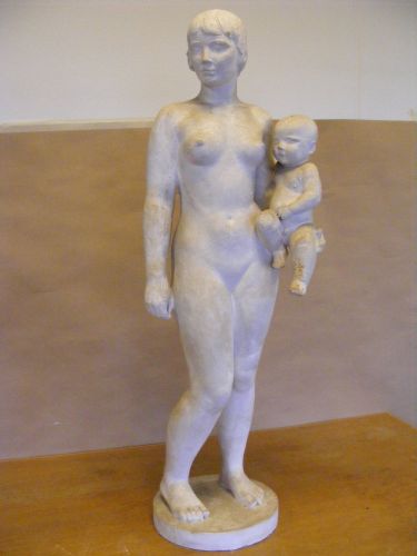 Forarbejde til skulptur, Moder med barn, Bellevue Strandpark, København