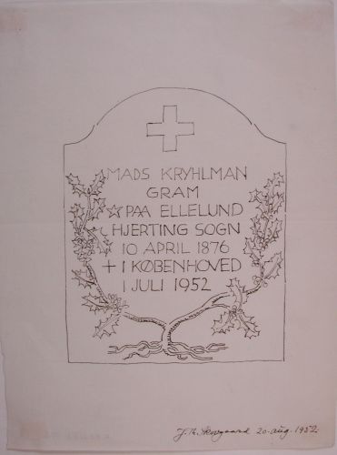 Preliminary Work for Gravestone, Skrave Kirkegård, Rødding 