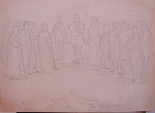 Preliminary work for painting, The constituent assembly of Parliament