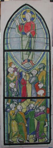 Forarbejde til glasmaleri, Dalby Kirke, Kolding