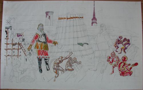 Preliminary Work for The Tapistries of Queen Margrethe II at Christiansborg Castle. Aristocratic Rule