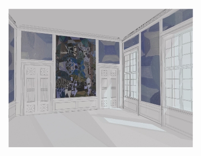 Preliminary Work for Mural, Dining room, Frederik the 8th Palace, Amalienborg
