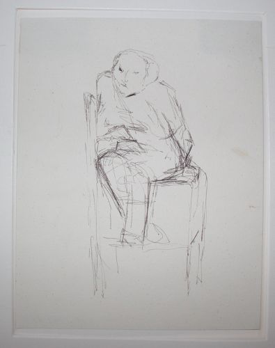 Preliminary work for sculpture, Amalie on chair, Soroe