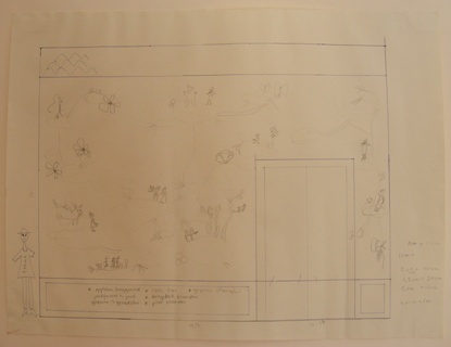 Preliminary Work for the Mural Hunting, the Butlers Kitchen, Frederik the 8th Palace, Amalienborg