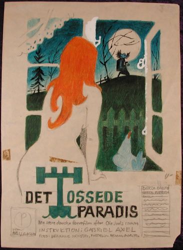 Preliminary Work for movie poster, Det tossede paradis