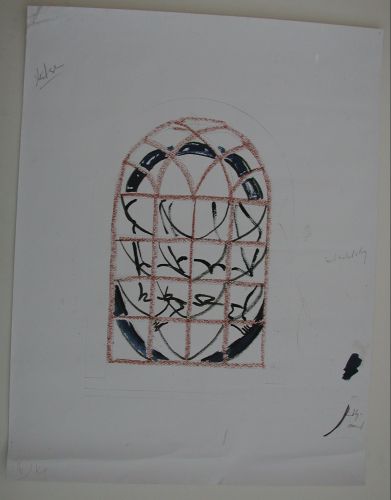Preliminary Work for Stained-Glass Painting, Frejlev Church
