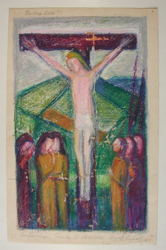 Preliminary work for alter painting, Vinding Church, Bryrup