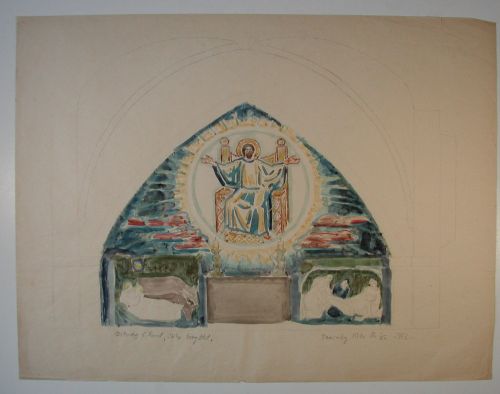 Preliminary Work for Frescos, Taarnby Church, Kastrup
