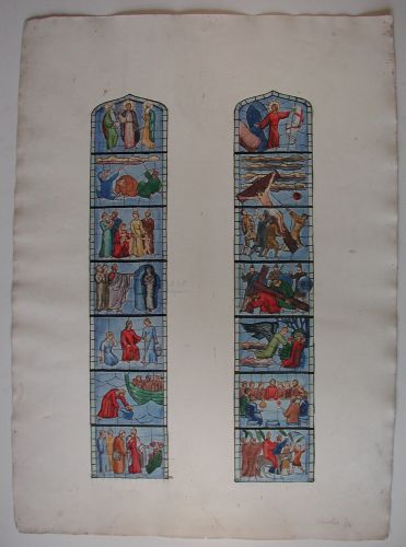 Preliminary Work for Glass Paintings, Messias Church, Hellerup