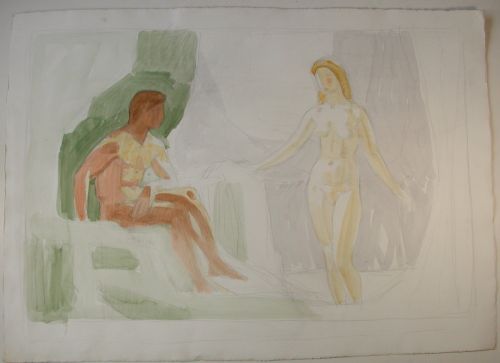 Preliminary work for mural, the Wedding Hall, Frederiksberg Town Hall