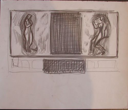 Preliminary work for mural, the Wedding Hall, Frederiksberg Town Hall