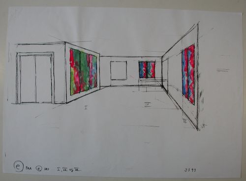 Preliminary work for decoration, The Great Pattern, Lemvig Hospital