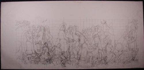 Preliminary Work for The Tapistries of Queen Margrethe II at Christiansborg Castle. Early Absolute Monarchy