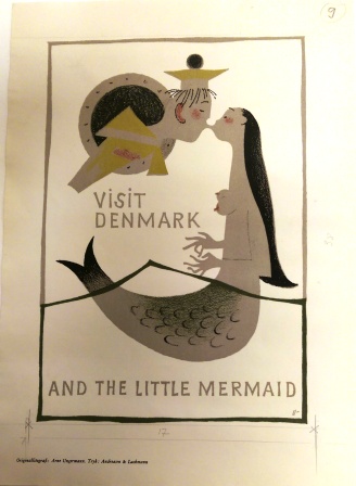 Forarbejde til plakat, Visit Denmark - and the little mermaid