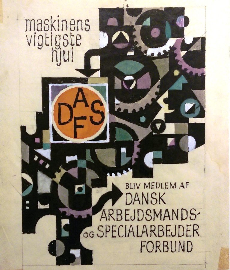 Preliminary Work for Poster, Dansk Arbejdsmand - og Specialarbejderforbund