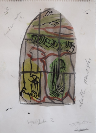 Preliminary Work for Stained-Glass Painting, Gentofte Church